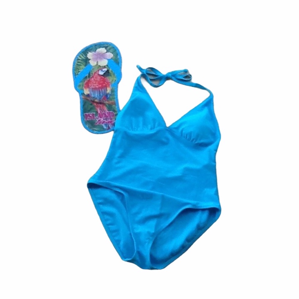 Old Navy One Piece Halter Tie Neck Bathing Suit Sz S‎